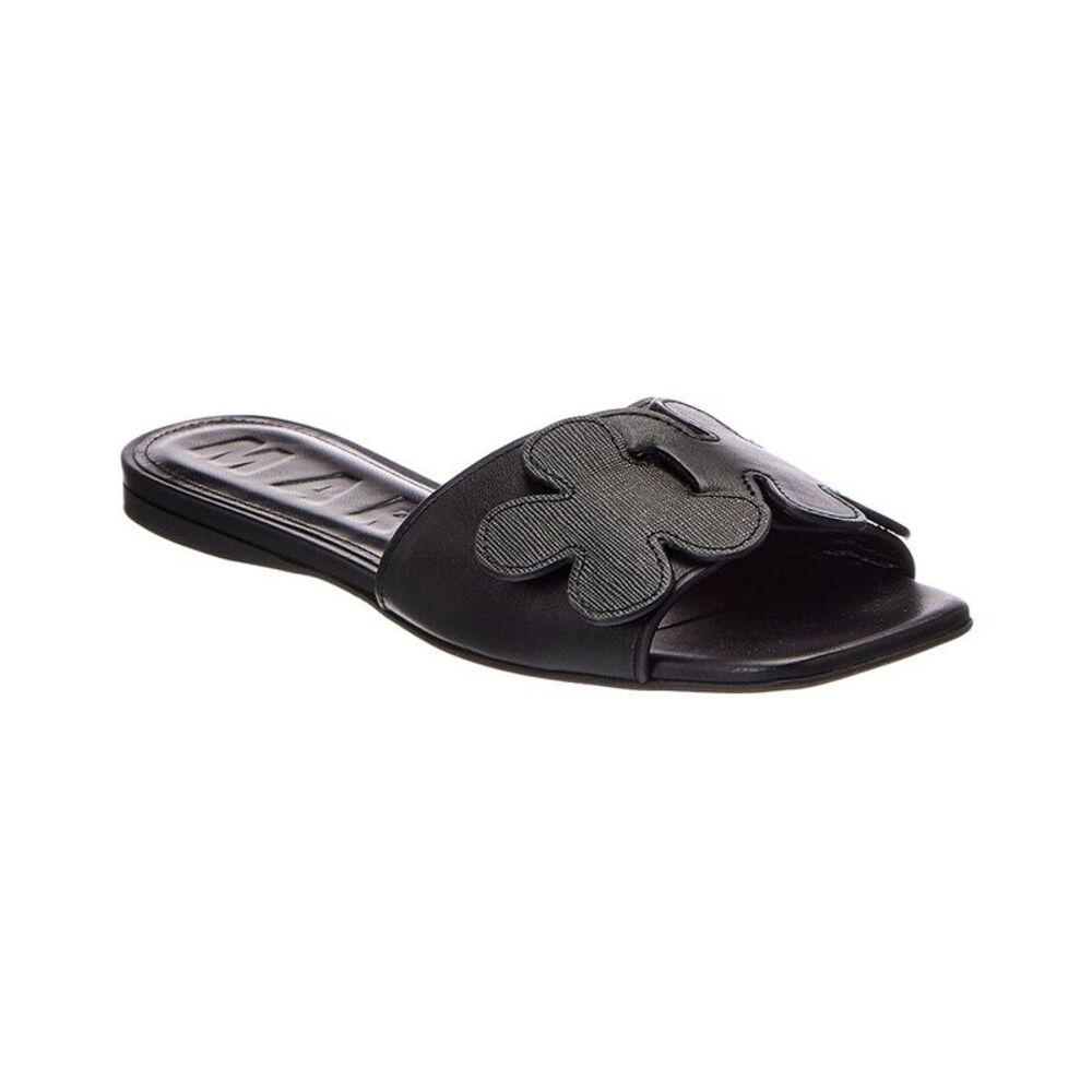 Marni Marni Logo Leather Sandal, Black